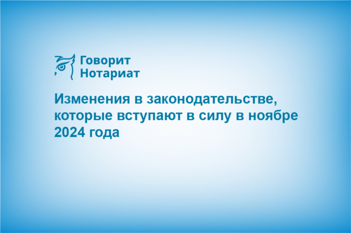 Изменения в законодательстве, которые вступают в силу в ноябре 2024 года